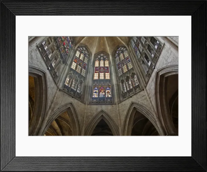 Framed Print : The beautiful stained glass above the choir in the Abbaye de la Trinite, Vendome, Loir-et-Cher, Centre, France, Europe Framed Print : The beautiful stained glass above the choir in the Abbaye de la Trinite, Vendome, Loir-et-Cher, Centre, France, Europe