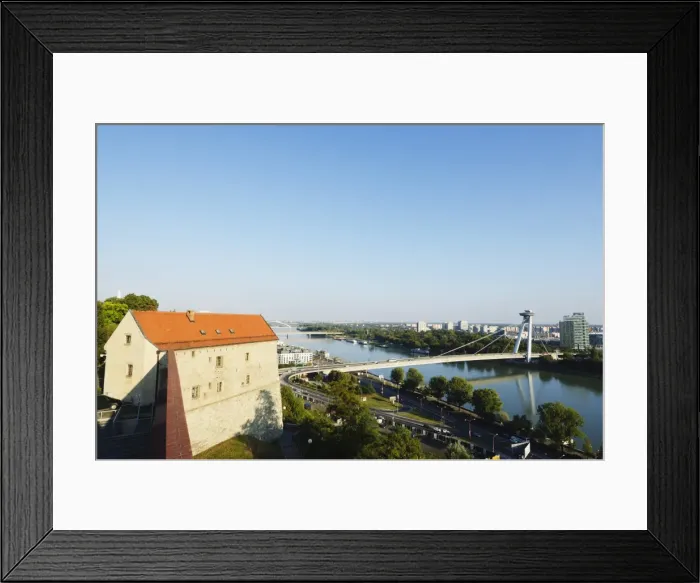 Framed Print : View down to the Danube River from Bratislava Castle, Bratislava, Slovakia, Europe
