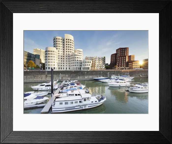 Framed Print : Neuer Zollhof, designed by Frank Gehry, Media Harbour (Medienhafen), Dusseldorf, North Rhine Wetphalia, Germany, Europe Framed Print : Neuer Zollhof, designed by Frank Gehry, Media Harbour (Medienhafen), Dusseldorf, North Rhine Wetphalia, Germany, Europe