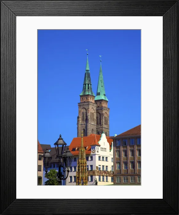 Framed Print : Schoener Brunnen Fountain, Market Square and St. Sebaldus Church, Nuremberg, Bavaria, Germany, Europe Framed Print : Schoener Brunnen Fountain, Market Square and St. Sebaldus Church, Nuremberg, Bavaria, Germany, Europe