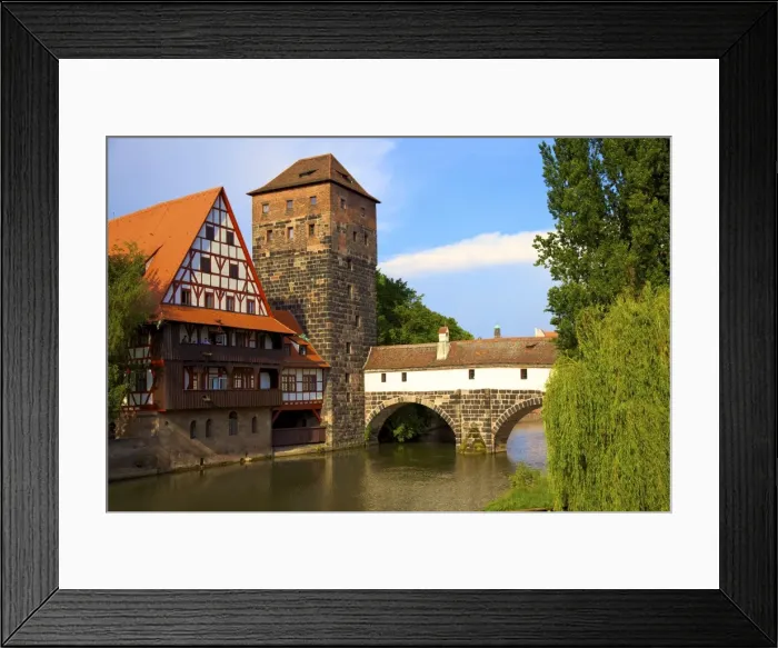 Framed Print : The Wine Store and Hangmans Bridge on the Pegnitz River, Nuremberg, Bavaria, Germany, Europe Framed Print : The Wine Store and Hangmans Bridge on the Pegnitz River, Nuremberg, Bavaria, Germany, Europe