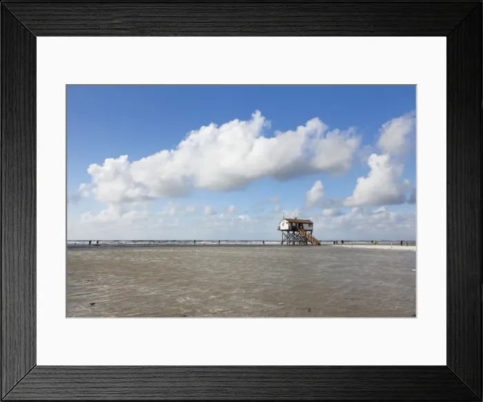Framed Print : Stilt houses on a beach, Sankt Peter Ording, Eiderstedt Peninsula, Schleswig Holstein, Germany, Europe Framed Print : Stilt houses on a beach, Sankt Peter Ording, Eiderstedt Peninsula, Schleswig Holstein, Germany, Europe