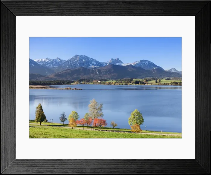 Framed Print : Hopfensee Lake in autumn, near Fussen, Allgau, Allgau Alps, Bavaria, Germany, Europe Framed Print : Hopfensee Lake in autumn, near Fussen, Allgau, Allgau Alps, Bavaria, Germany, Europe