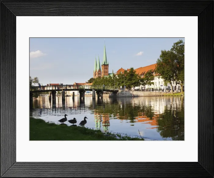 Framed Print : River Stadttrave with Petri church and Marien church, Lubeck, Schleswig Holstein, Germany, Europe Framed Print : River Stadttrave with Petri church and Marien church, Lubeck, Schleswig Holstein, Germany, Europe
