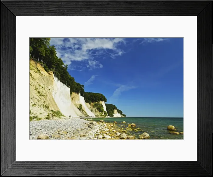 Framed Print : Chalk cliffs, Jasmund National Park, Ruegen Island (Rugen Island), Mecklenburg-Vorpommern, Germany, Baltic Sea, Europe
