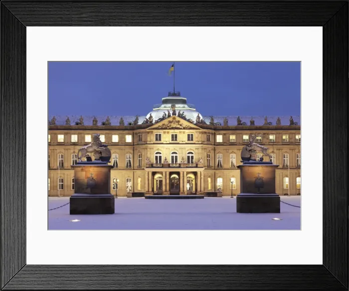 Framed Print : Neues Schloss castle at Schlossplatz square in winter, Stuttgart, Baden Wurttemberg, Germany, Europe Framed Print : Neues Schloss castle at Schlossplatz square in winter, Stuttgart, Baden Wurttemberg, Germany, Europe
