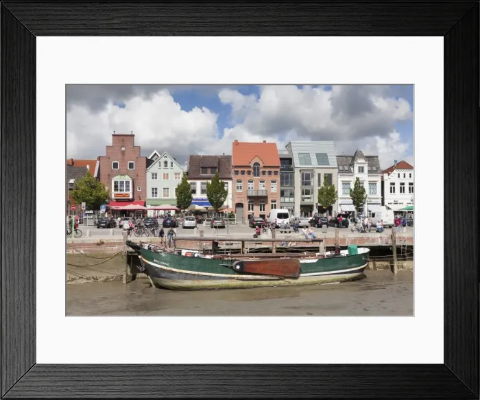 Framed Print : Ship at low tide, Husum, Nordfriesland, Schleswig Holstein, Germany, Europe Framed Print : Ship at low tide, Husum, Nordfriesland, Schleswig Holstein, Germany, Europe