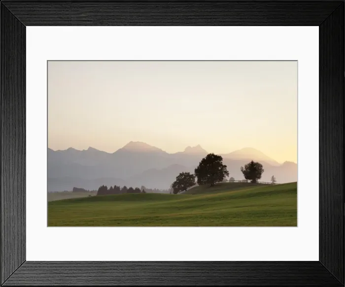 Framed Print : Prealps landscape at sunset, Fussen, Ostallgau, Allgau, Allgau Alps, Bavaria, Germany, Europe Framed Print : Prealps landscape at sunset, Fussen, Ostallgau, Allgau, Allgau Alps, Bavaria, Germany, Europe