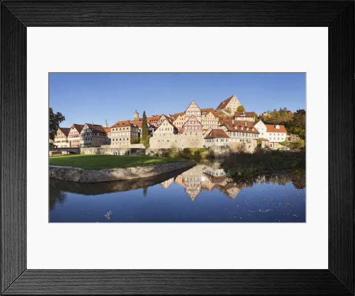 Framed Print : Half-timbered houses on the banks of the Kocher River, Schwaebisch Hall, Hohenlohe, Baden Wurttemberg, Germany, Europe Framed Print : Half-timbered houses on the banks of the Kocher River, Schwaebisch Hall, Hohenlohe, Baden Wurttemberg, Germany, Europe