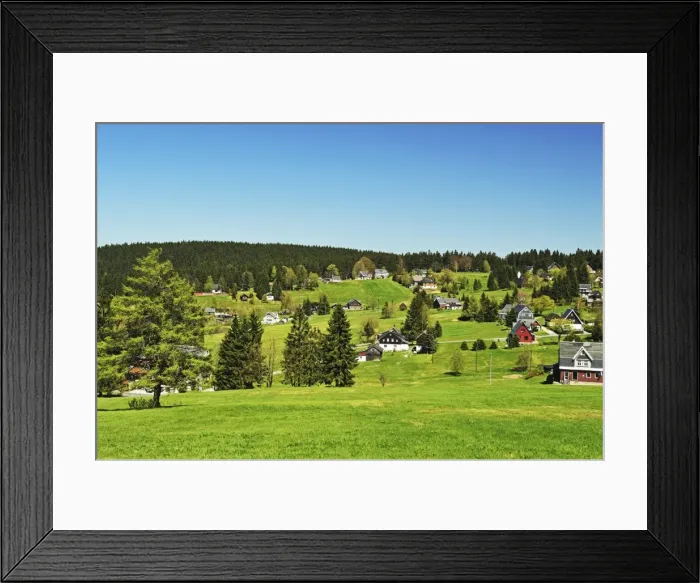 Framed Print : Pasture and forest, Erzgebirge, Saxony, Germany, Europe Framed Print : Pasture and forest, Erzgebirge, Saxony, Germany, Europe