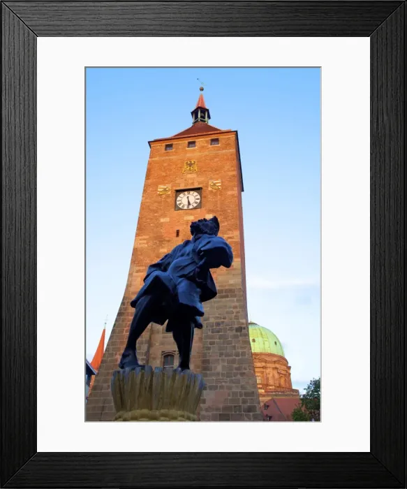 Framed Print : Marriage Fountain in front of the White Tower, Nuremberg, Bavaria, Germany, Europe Framed Print : Marriage Fountain in front of the White Tower, Nuremberg, Bavaria, Germany, Europe