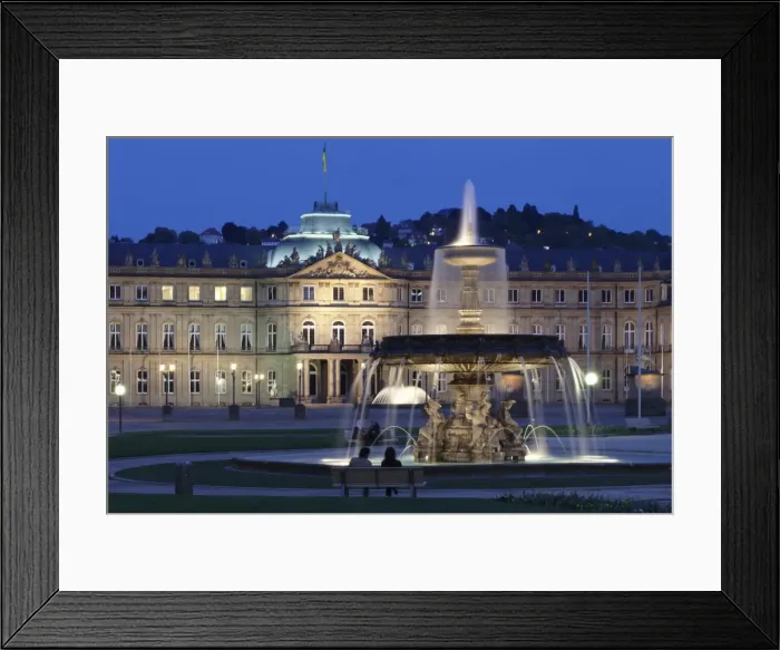 Framed Print : Neues Schloss castle and fountain at Schlossplatz Square, Stuttgart, Baden Wurttemberg, Germany, Europe Framed Print : Neues Schloss castle and fountain at Schlossplatz Square, Stuttgart, Baden Wurttemberg, Germany, Europe