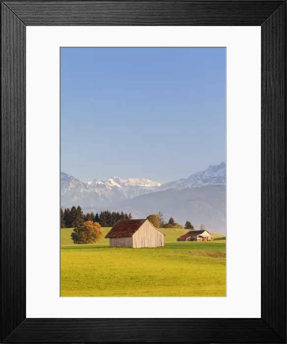 Framed Print : Cottage in Prealps landscape, Fussen, Ostallgau, Allgau, Allgau Alps, Bavaria, Germany, Europe Framed Print : Cottage in Prealps landscape, Fussen, Ostallgau, Allgau, Allgau Alps, Bavaria, Germany, Europe