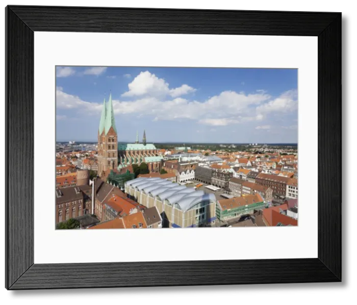 Framed Print : View of town hall and Marien Church, Lubeck, Schleswig Holstein, Germany, Europe Framed Print : View of town hall and Marien Church, Lubeck, Schleswig Holstein, Germany, Europe