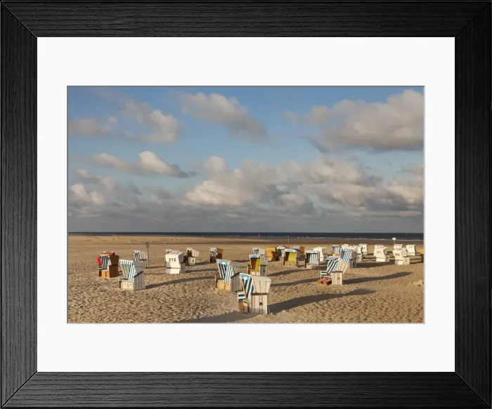 Framed Print : Beach chairs on the beach of Sankt Peter Ording, Eiderstedt Peninsula, Nordfriesland, Schleswig Holstein, Germany, Europe Framed Print : Beach chairs on the beach of Sankt Peter Ording, Eiderstedt Peninsula, Nordfriesland, Schleswig Holstein, Germany, Europe