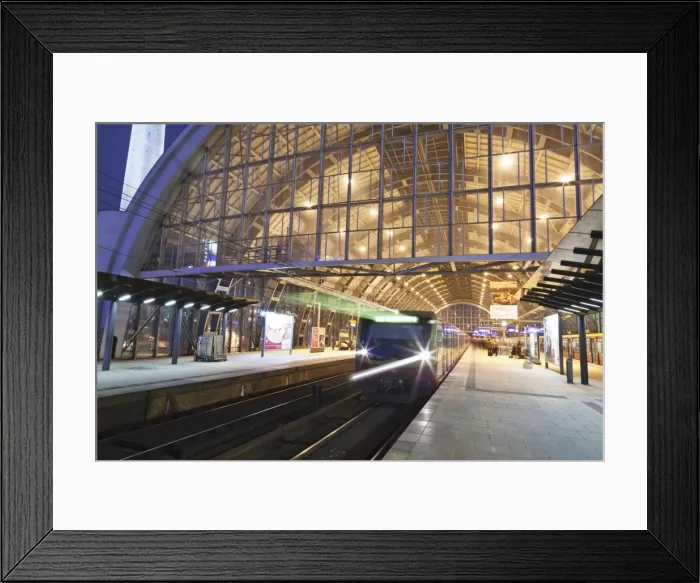 Framed Print : Incoming train, Alexanderplatzs Bahn station, Berlin, Germany, Europe Framed Print : Incoming train, Alexanderplatzs Bahn station, Berlin, Germany, Europe