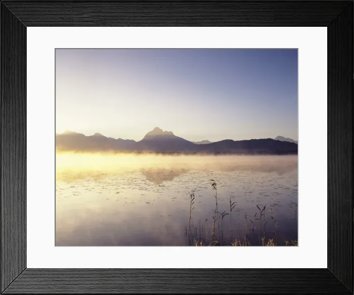 Framed Print : Allgau Alps reflecting in Hopfensee Lake at sunrise, near Fussen, Allgau, Bavaria, Germany, Europe Framed Print : Allgau Alps reflecting in Hopfensee Lake at sunrise, near Fussen, Allgau, Bavaria, Germany, Europe