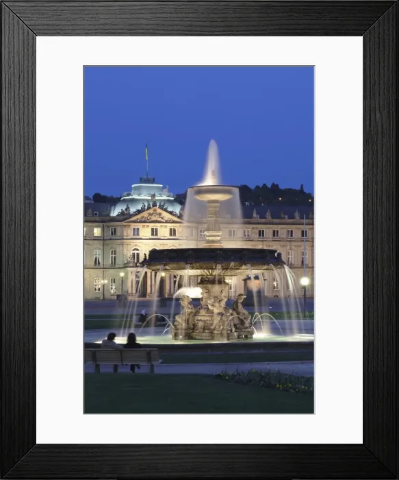 Framed Print : Neues Schloss castle and fountain at Schlossplatz Square, Stuttgart, Baden Wurttemberg, Germany, Europe Framed Print : Neues Schloss castle and fountain at Schlossplatz Square, Stuttgart, Baden Wurttemberg, Germany, Europe