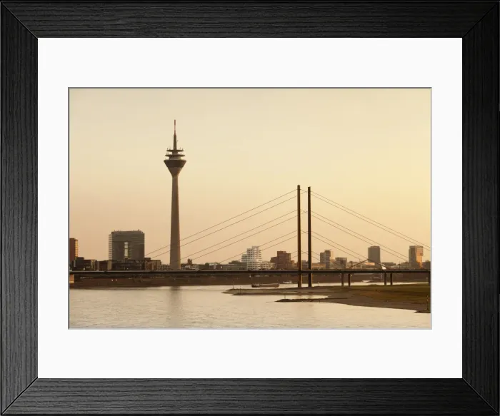 Framed Print : Rheinturm tower, Rheinkniebruecke bridge and Media Harbour (Medienhafen), Dusseldorf, North Rhine Westphalia, Germany, Europe Framed Print : Rheinturm tower, Rheinkniebruecke bridge and Media Harbour (Medienhafen), Dusseldorf, North Rhine Westphalia, Germany, Europe