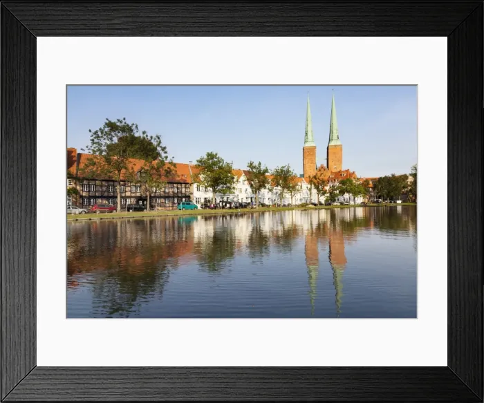 Framed Print : Cathedral reflected in the River Trave, Stadttrave, Lubeck, Schleswig Holstein, Germany, Europe Framed Print : Cathedral reflected in the River Trave, Stadttrave, Lubeck, Schleswig Holstein, Germany, Europe