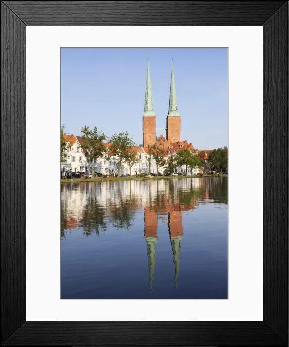 Framed Print : Cathedral reflected in the River Trave, Stadttrave, Lubeck, Schleswig Holstein, Germany, Europe Framed Print : Cathedral reflected in the River Trave, Stadttrave, Lubeck, Schleswig Holstein, Germany, Europe