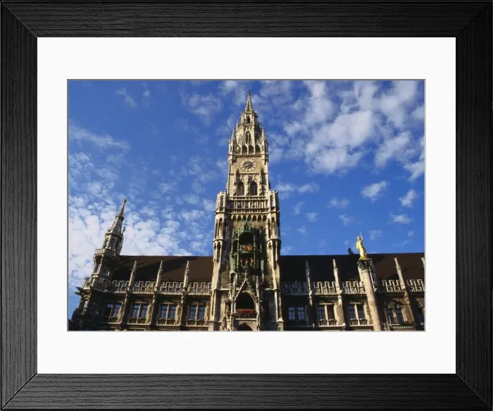 Framed Print : Exterior and Clock Tower of the Neues Rathaus, Munich, Bavaria, Germany Framed Print : Exterior and Clock Tower of the Neues Rathaus, Munich, Bavaria, Germany