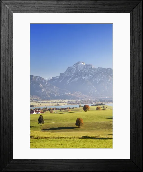 Framed Print : Prealps landscape and Forggensee Lake at sunset, Fussen, Ostallgau, Allgau, Allgau Alps, Bavaria, Germany, Europe Framed Print : Prealps landscape and Forggensee Lake at sunset, Fussen, Ostallgau, Allgau, Allgau Alps, Bavaria, Germany, Europe