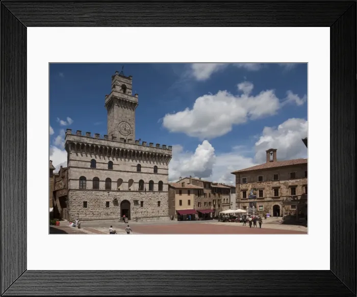 Framed Print : Palazza Comunale on the left, and Palazzo Tarugi on the right, in the Piazza Grande, Montepulciano, Val d Orcia, Tuscany, Italy, Europe Framed Print : Palazza Comunale on the left, and Palazzo Tarugi on the right, in the Piazza Grande, Montepulciano, Val d Orcia, Tuscany, Italy, Europe