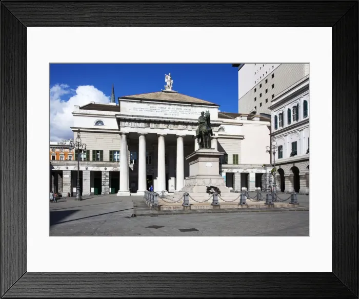 Framed Print : Teatro Carlo Felice and Garibaldi statue in Piazza Ferrari, Genoa, Liguria, Italy, Europe Framed Print : Teatro Carlo Felice and Garibaldi statue in Piazza Ferrari, Genoa, Liguria, Italy, Europe