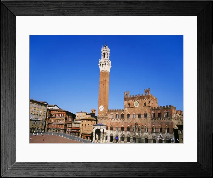 Framed Print : Torre del Mangia, Piazza del Campo, Tuscany, Italy Framed Print : Torre del Mangia, Piazza del Campo, Tuscany, Italy