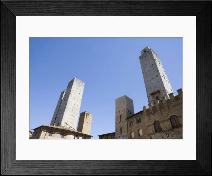 Framed Print : Wide view of towers in San Gimignano, Tuscany, Italy Framed Print : Wide view of towers in San Gimignano, Tuscany, Italy