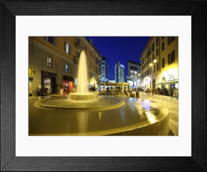 Framed Print : Corso Como at dusk, Milan, Lombardy, Italy, Europe Framed Print : Corso Como at dusk, Milan, Lombardy, Italy, Europe