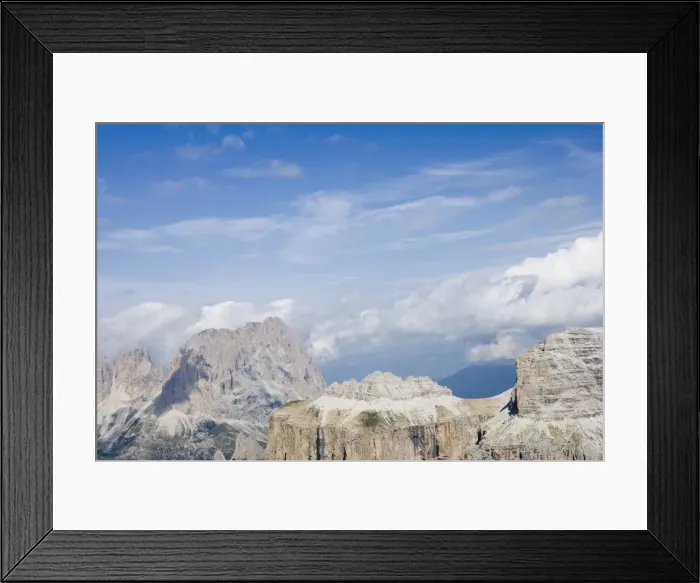 Framed Print : View of the Sassolungo range from Gruppo del Sella, Dolomites, Italy Framed Print : View of the Sassolungo range from Gruppo del Sella, Dolomites, Italy