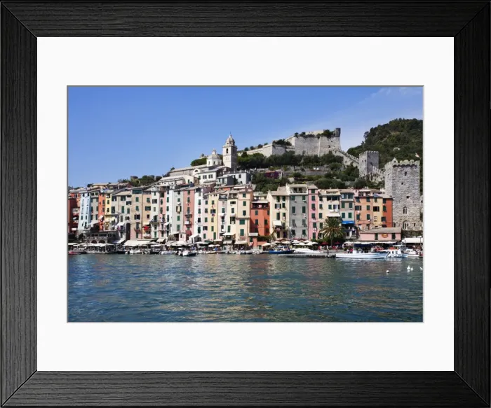 Framed Print : Brightly painted houses and medieval Town Walls by the Marina at Porto Venere, Cinque Terre, UNESCO World Heritage Site, Liguria, Italy, Mediterranean, Europe Framed Print : Brightly painted houses and medieval Town Walls by the Marina at Porto Venere, Cinque Terre, UNESCO World Heritage Site, Liguria, Italy, Mediterranean, Europe