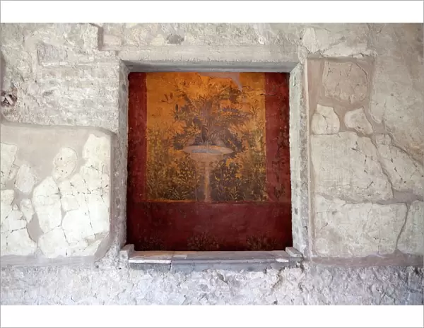 Fresco of the Poppea Villa (Villa Poppaea), Oplontis, UNESCO World Heritage Site, Campania, Italy, Europe