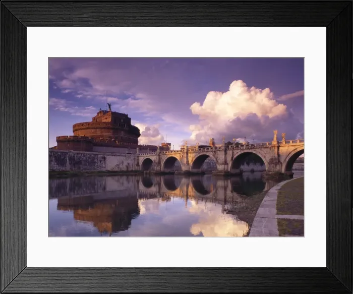 Framed Print : Bridge of Angels and Castello San Angelo, Rome, Italy Framed Print : Bridge of Angels and Castello San Angelo, Rome, Italy