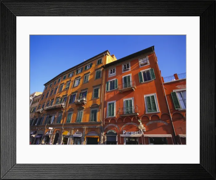 Framed Print : Colourful Buildings in Pisa, Tuscany, Italy Framed Print : Colourful Buildings in Pisa, Tuscany, Italy