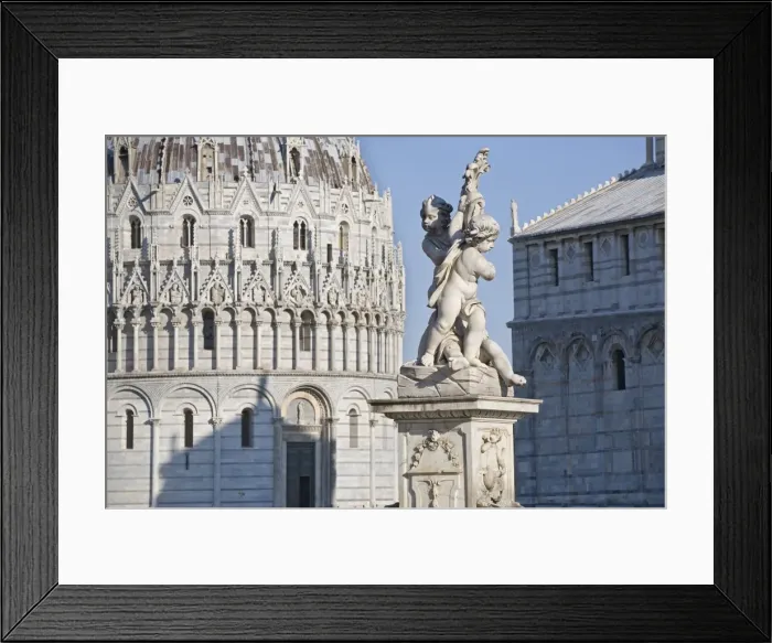 Framed Print : Two sculptures of angels between Duomo Santa Maria Assunta and Battistero (Baptistery), Campo dei Miracoli, UNESCO World Heritage Site, Pisa, Tuscany, Italy, Europe Framed Print : Two sculptures of angels between Duomo Santa Maria Assunta and Battistero (Baptistery), Campo dei Miracoli, UNESCO World Heritage Site, Pisa, Tuscany, Italy, Europe