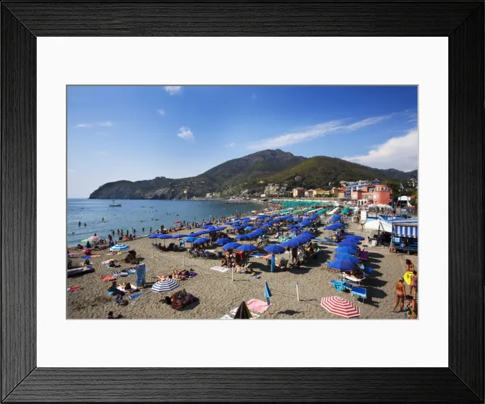 Framed Print : Umbrellas on the beach at Levanto, Liguria, Italy, Mediterranean, Europe Framed Print : Umbrellas on the beach at Levanto, Liguria, Italy, Mediterranean, Europe