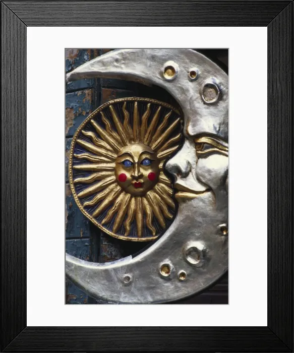 Framed Print : Sun and Moon Venetian Carnival Masks, Italy Framed Print : Sun and Moon Venetian Carnival Masks, Italy