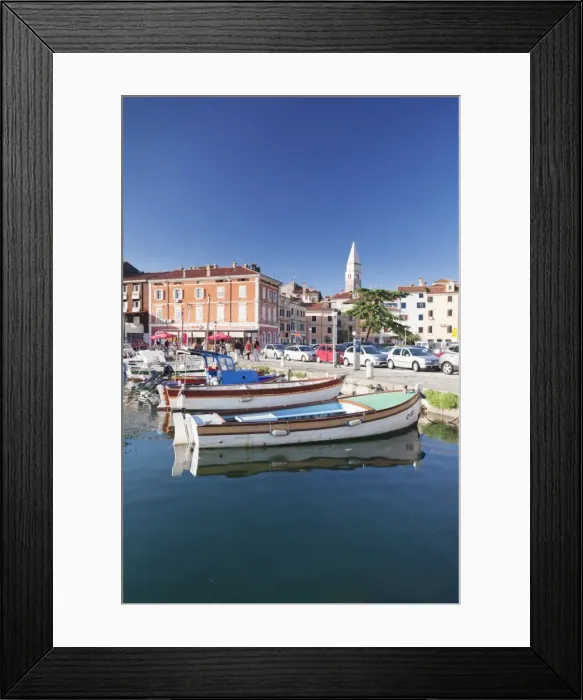 Framed Print : Old town and the harbour with fishing boats, Izola, Primorska, Istria, Slovenia, Europe Framed Print : Old town and the harbour with fishing boats, Izola, Primorska, Istria, Slovenia, Europe