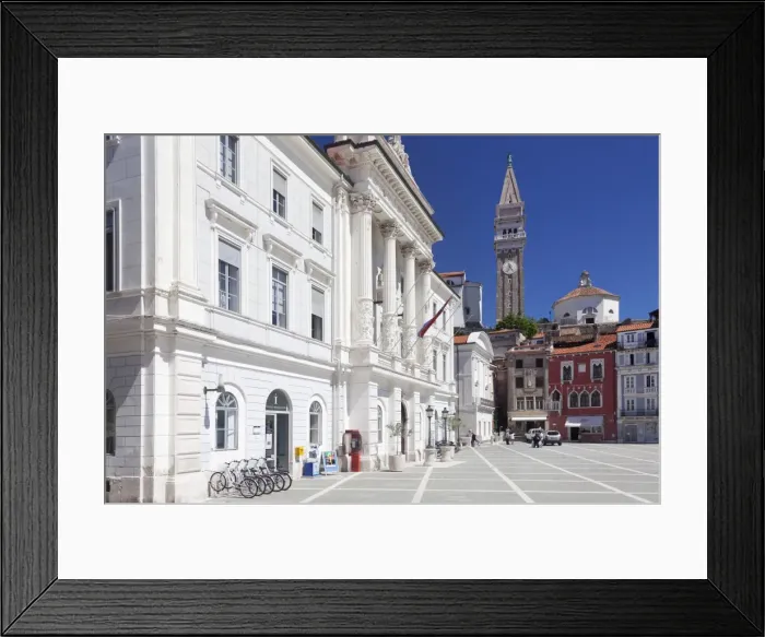 Framed Print : Old town with Tartini Square, townhall and the cathedral of St. George, Piran, Istria, Slovenia, Europe Framed Print : Old town with Tartini Square, townhall and the cathedral of St. George, Piran, Istria, Slovenia, Europe