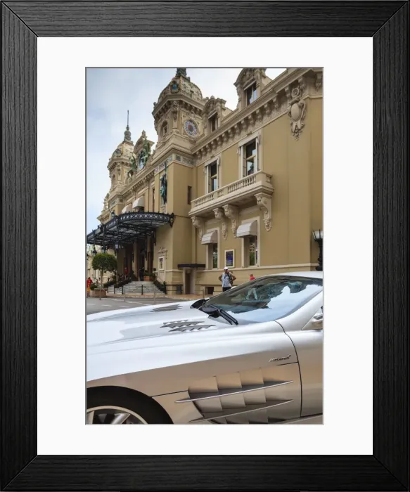 Framed Print : Exotic sports car outside Casino de Monte-Carlo, Monaco, Europe Framed Print : Exotic sports car outside Casino de Monte-Carlo, Monaco, Europe