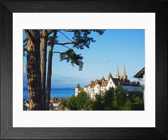 Framed Print : The 15th century chateau and cathedral, Neuchatel, Switzerland, Europe Framed Print : The 15th century chateau and cathedral, Neuchatel, Switzerland, Europe