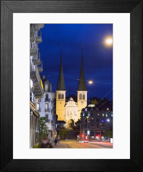 Framed Print : Hofkirche St. Leodegar, Lucerne, Switzerland, Europe