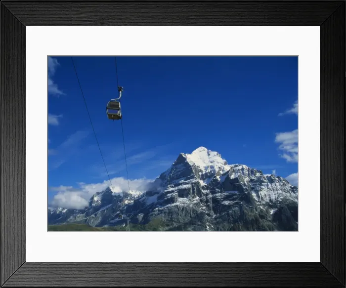 Framed Print : Cable Car and Mt Wetterhorn, Grindelwald, Bernese Oberland, Switzerland Framed Print : Cable Car and Mt Wetterhorn, Grindelwald, Bernese Oberland, Switzerland