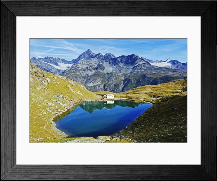 Framed Print : Lake at Schwarzsee paradise, Zermatt, Valais, Swiss Alps, Switzerland, Europe Framed Print : Lake at Schwarzsee paradise, Zermatt, Valais, Swiss Alps, Switzerland, Europe
