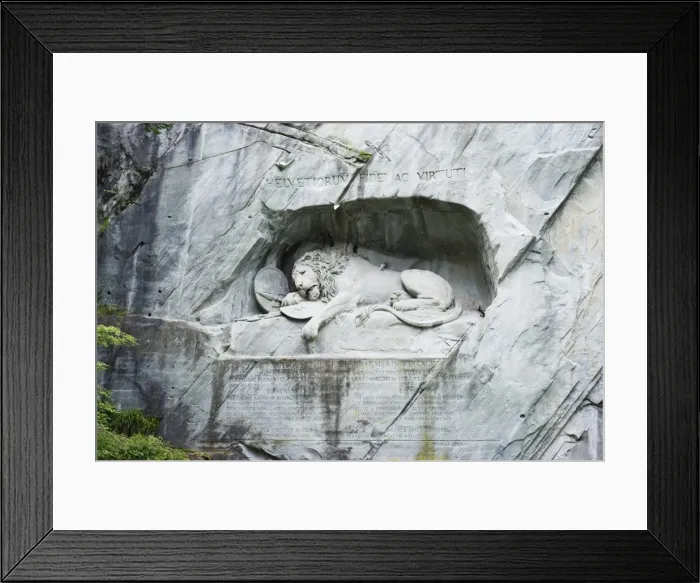 Framed Print : Lion Monument by Lucas Ahorn for Swiss soldiers who died in the French Revolution, Lucerne, Switzerland, Europe Framed Print : Lion Monument by Lucas Ahorn for Swiss soldiers who died in the French Revolution, Lucerne, Switzerland, Europe