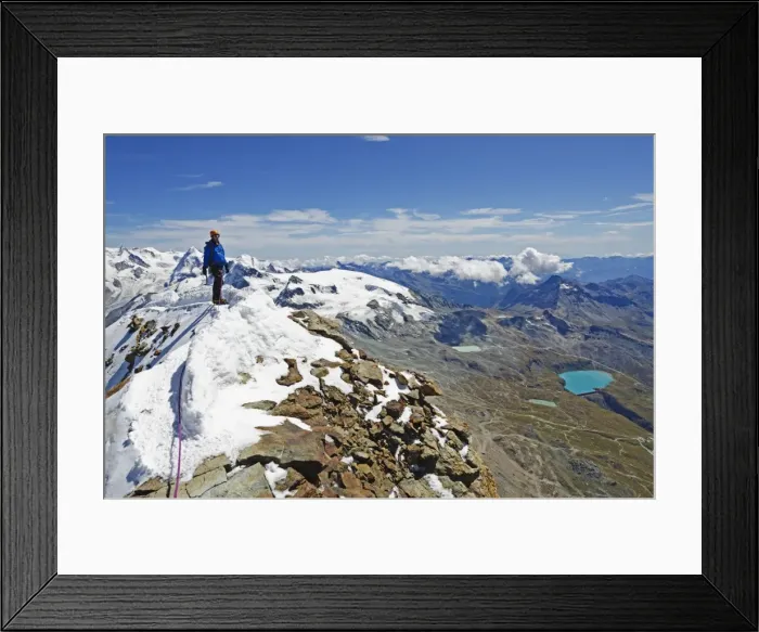 Framed Print : Climber on the summit of the Matterhorn, 4478m, Zermatt, Valais, Swiss Alps, Switzerland, Europe Framed Print : Climber on the summit of the Matterhorn, 4478m, Zermatt, Valais, Swiss Alps, Switzerland, Europe