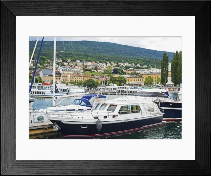 Framed Print : Marina, Neuchatel, Switzerland, Europe Framed Print : Marina, Neuchatel, Switzerland, Europe